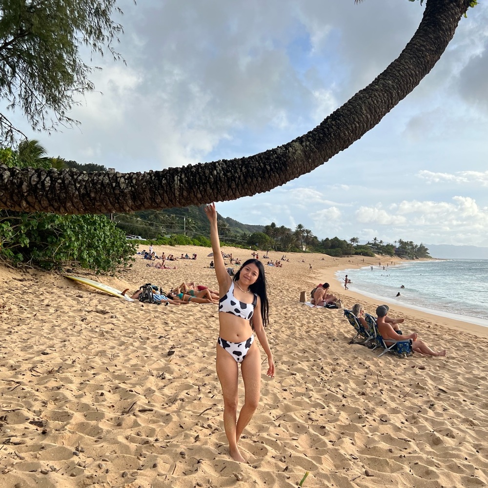It is two pieces swimming top and bottom bikini. Very sexy set.